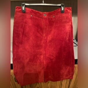 GAP Rich Red Leather Skirt